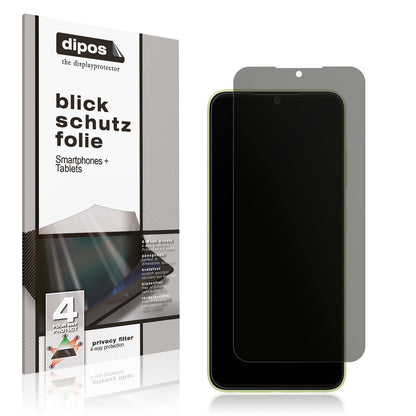 Blickschutzfolie von dipos passend für Samsung Galaxy A05s, präziser Zuschnitt und blasenfrei montiert