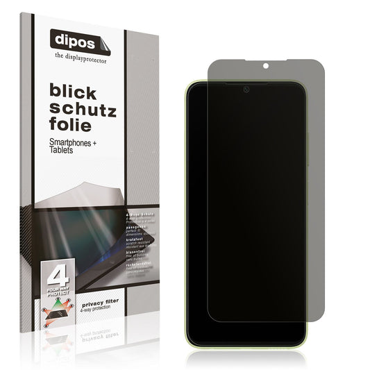 Blickschutzfolie von dipos passend für Samsung Galaxy A05s, präziser Zuschnitt und blasenfrei montiert