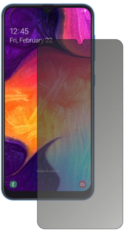 Blickschutzfolie von dipos passend für Samsung Galaxy A40, präziser Zuschnitt und blasenfrei montiert