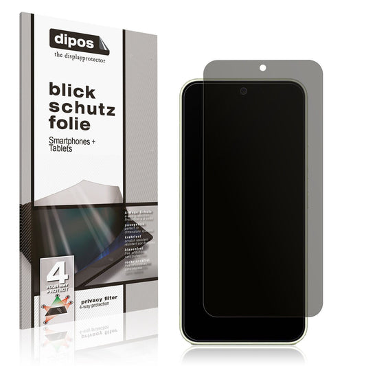 Blickschutzfolie von dipos passend für Samsung Galaxy A54, präziser Zuschnitt und blasenfrei montiert
