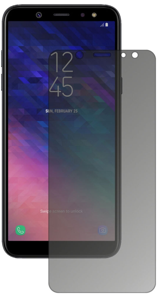 Blickschutzfolie von dipos passend für Samsung Galaxy A6 Plus (2018), präziser Zuschnitt und blasenfrei montiert