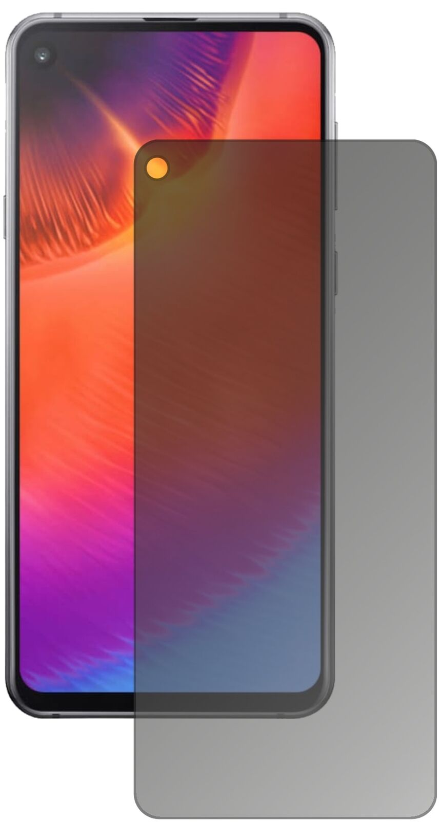 Blickschutzfolie von dipos passend für Samsung Galaxy A60, präziser Zuschnitt und blasenfrei montiert