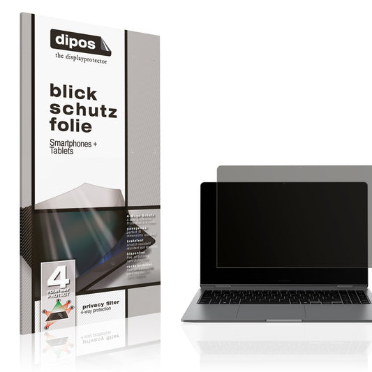 Blickschutzfolie von dipos passend für Samsung Galaxy Book5 360 15.6 Zoll, präziser Zuschnitt und blasenfrei montiert