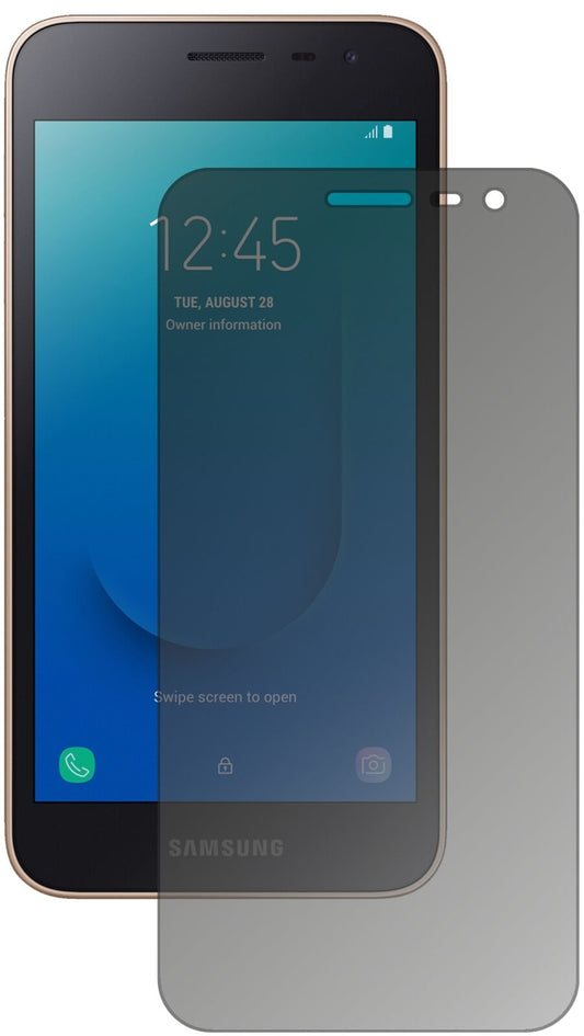 Blickschutzfolie von dipos passend für Samsung Galaxy J2 Core (2018), präziser Zuschnitt und blasenfrei montiert
