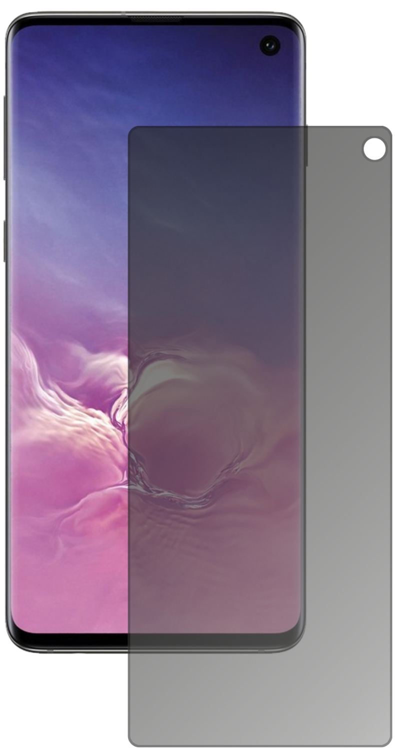 Blickschutzfolie von dipos passend für Samsung Galaxy S10, präziser Zuschnitt und blasenfrei montiert