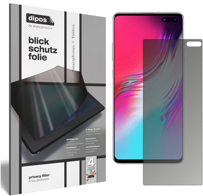 Blickschutzfolie von dipos passend für Samsung Galaxy S10 5G, präziser Zuschnitt und blasenfrei montiert
