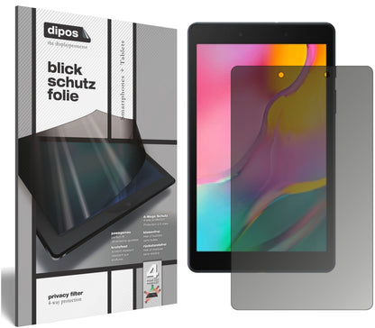 Blickschutzfolie von dipos passend für Samsung Galaxy Tab A 8.0 (2019), präziser Zuschnitt und blasenfrei montiert