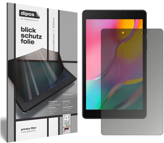 Blickschutzfolie von dipos passend für Samsung Galaxy Tab A 8.0 (2019), präziser Zuschnitt und blasenfrei montiert