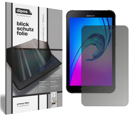 Blickschutzfolie von dipos passend für Samsung Galaxy Tab Activ 2 SM-T395, präziser Zuschnitt und blasenfrei montiert