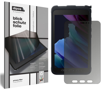 Blickschutzfolie von dipos passend für Samsung Galaxy Tab Active 3, präziser Zuschnitt und blasenfrei montiert