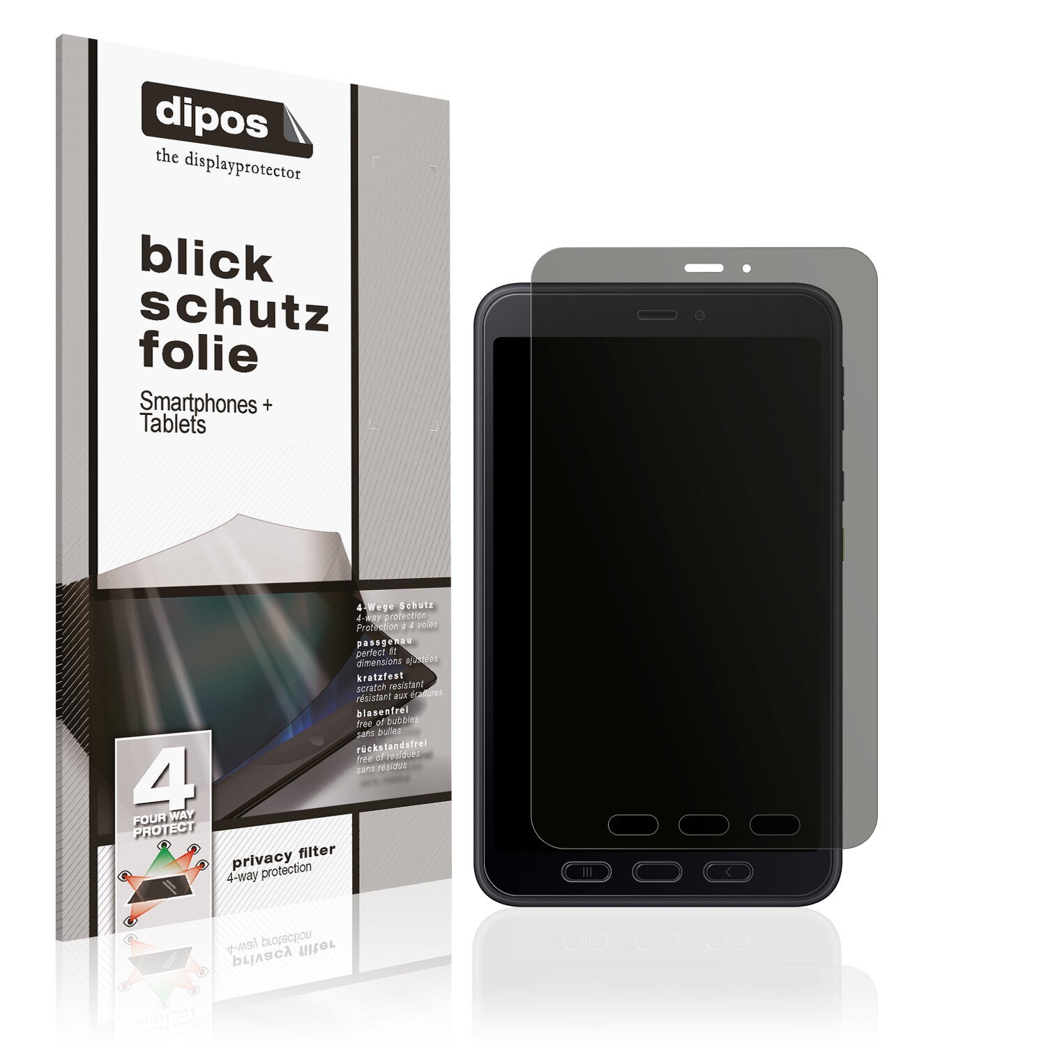 Blickschutzfolie von dipos passend für Samsung Galaxy Tab Active 5, präziser Zuschnitt und blasenfrei montiert