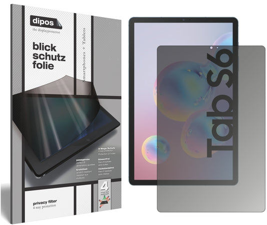 Blickschutzfolie von dipos passend für Samsung Galaxy Tab S6, präziser Zuschnitt und blasenfrei montiert