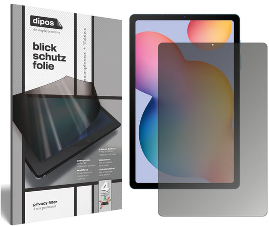 Blickschutzfolie von dipos passend für Samsung Galaxy Tab S6 Lite, präziser Zuschnitt und blasenfrei montiert