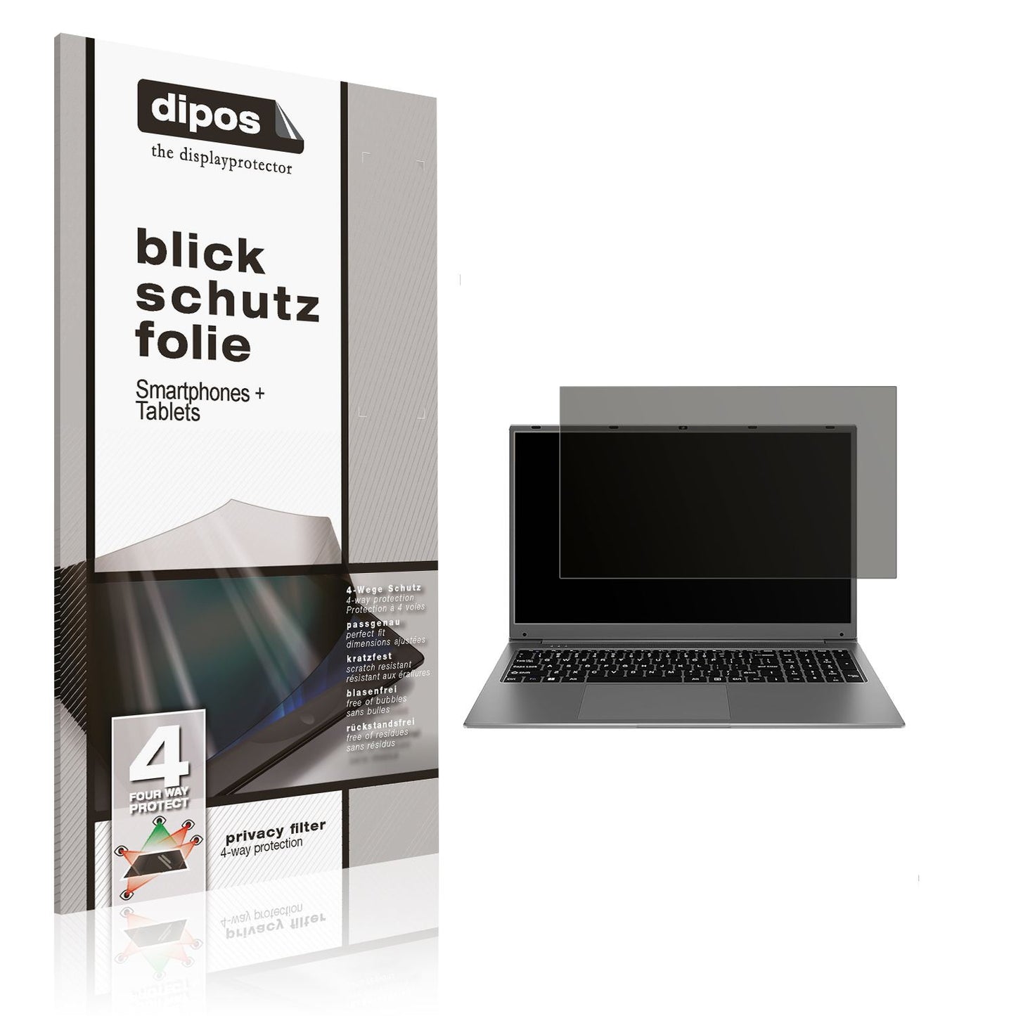Blickschutzfolie von dipos passend für SGIN 17 Zoll 8GB RAM, präziser Zuschnitt und blasenfrei montiert