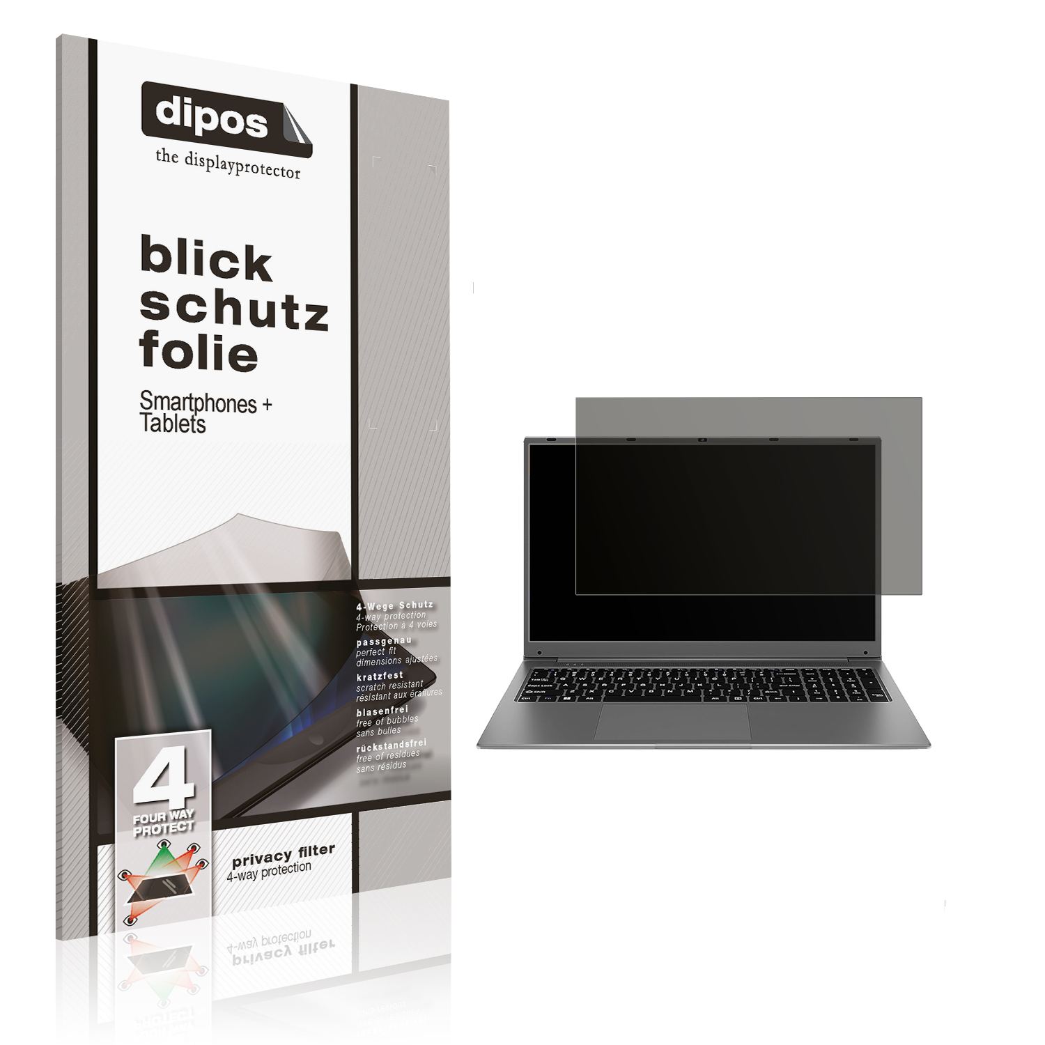 Blickschutzfolie von dipos passend für SGIN 17 Zoll 8GB RAM, präziser Zuschnitt und blasenfrei montiert