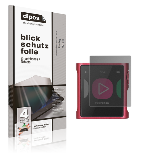 Blickschutzfolie von dipos passend für Shanling M0 Pura, präziser Zuschnitt und blasenfrei montiert