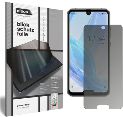 Blickschutzfolie von dipos passend für Sharp Aquos R2 Compact, präziser Zuschnitt und blasenfrei montiert