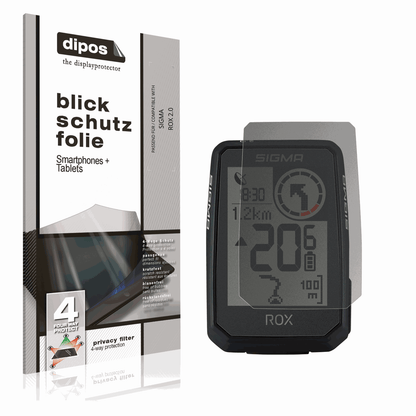 Blickschutzfolie von dipos passend für SIGMA ROX 2.0, präziser Zuschnitt und blasenfrei montiert