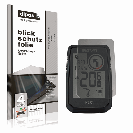 Blickschutzfolie von dipos passend für SIGMA ROX 2.0, präziser Zuschnitt und blasenfrei montiert