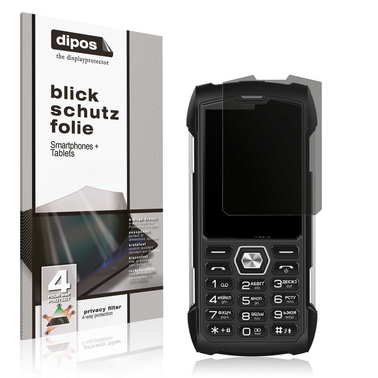 Blickschutzfolie von dipos passend für Sigma X-treme PK68, präziser Zuschnitt und blasenfrei montiert