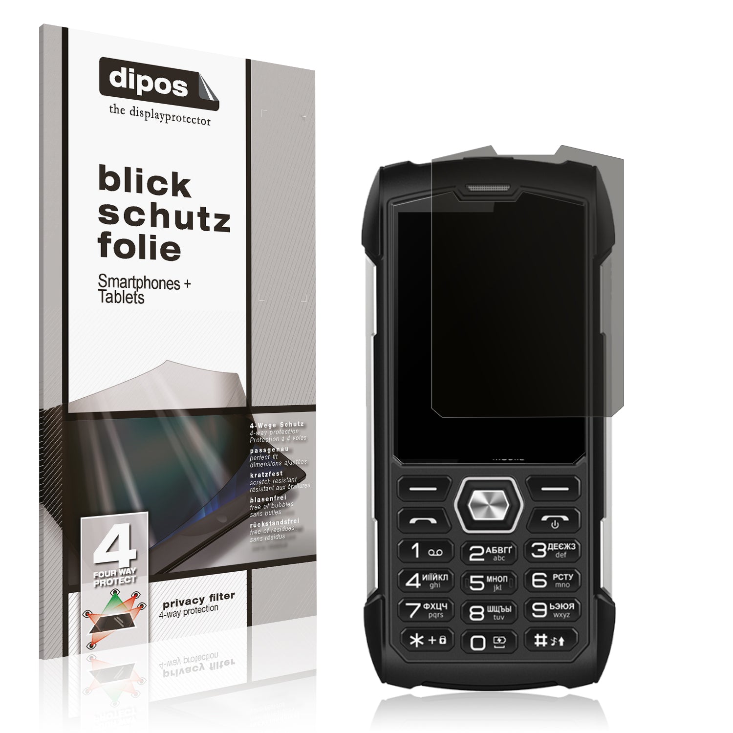 Blickschutzfolie von dipos passend für Sigma X-treme PK68, präziser Zuschnitt und blasenfrei montiert
