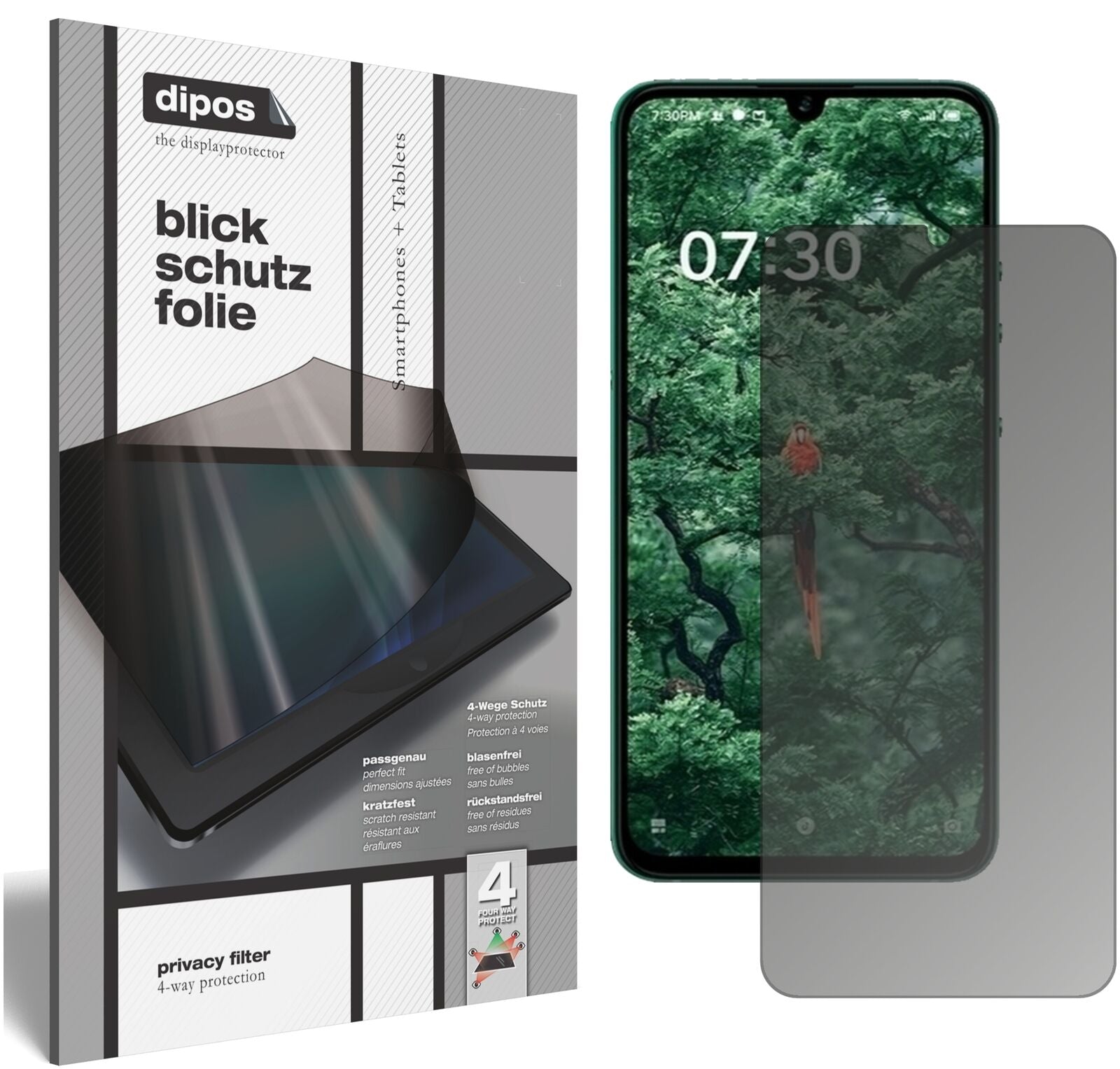 Blickschutzfolie von dipos passend für Smartisan Nut Pro 3, präziser Zuschnitt und blasenfrei montiert