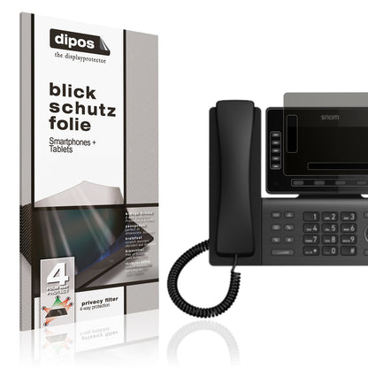 Blickschutzfolie von dipos passend für Snom D865, präziser Zuschnitt und blasenfrei montiert