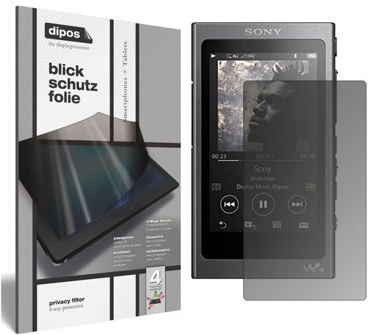 Blickschutzfolie von dipos passend für Sony Walkman NW-A35, präziser Zuschnitt und blasenfrei montiert