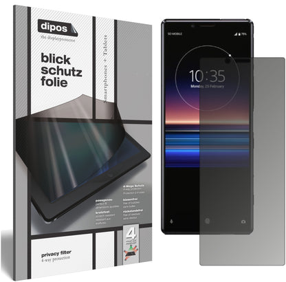 Blickschutzfolie von dipos passend für Sony Xperia 1, präziser Zuschnitt und blasenfrei montiert