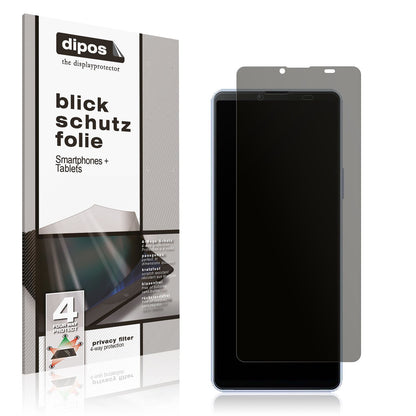 Blickschutzfolie von dipos passend für Sony Xperia 10 V, präziser Zuschnitt und blasenfrei montiert