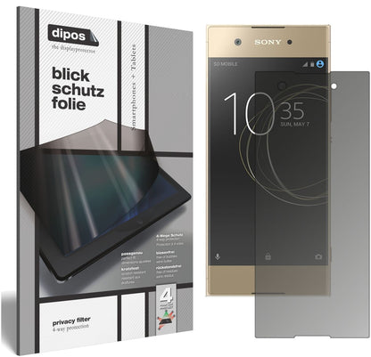 Blickschutzfolie von dipos passend für Sony Xperia XA1, präziser Zuschnitt und blasenfrei montiert