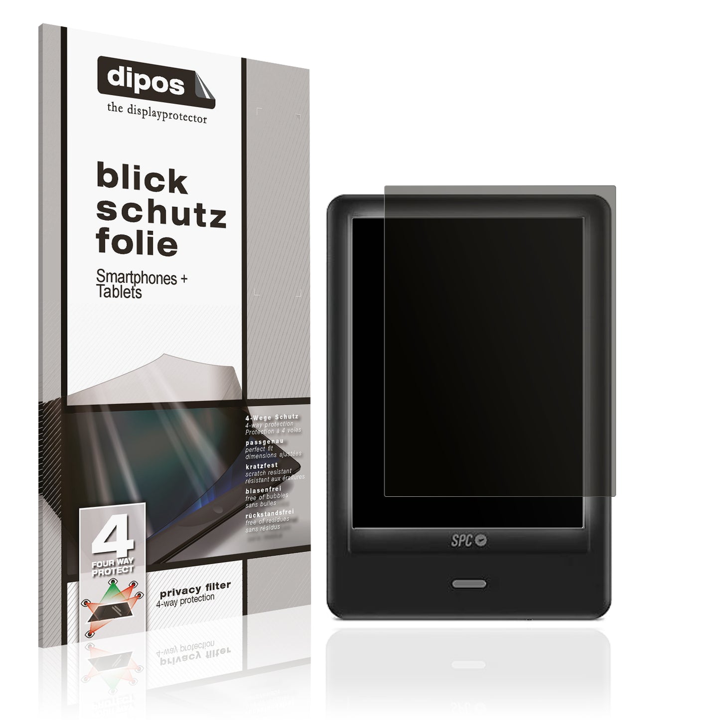 Blickschutzfolie von dipos passend für SPC Light 2, präziser Zuschnitt und blasenfrei montiert