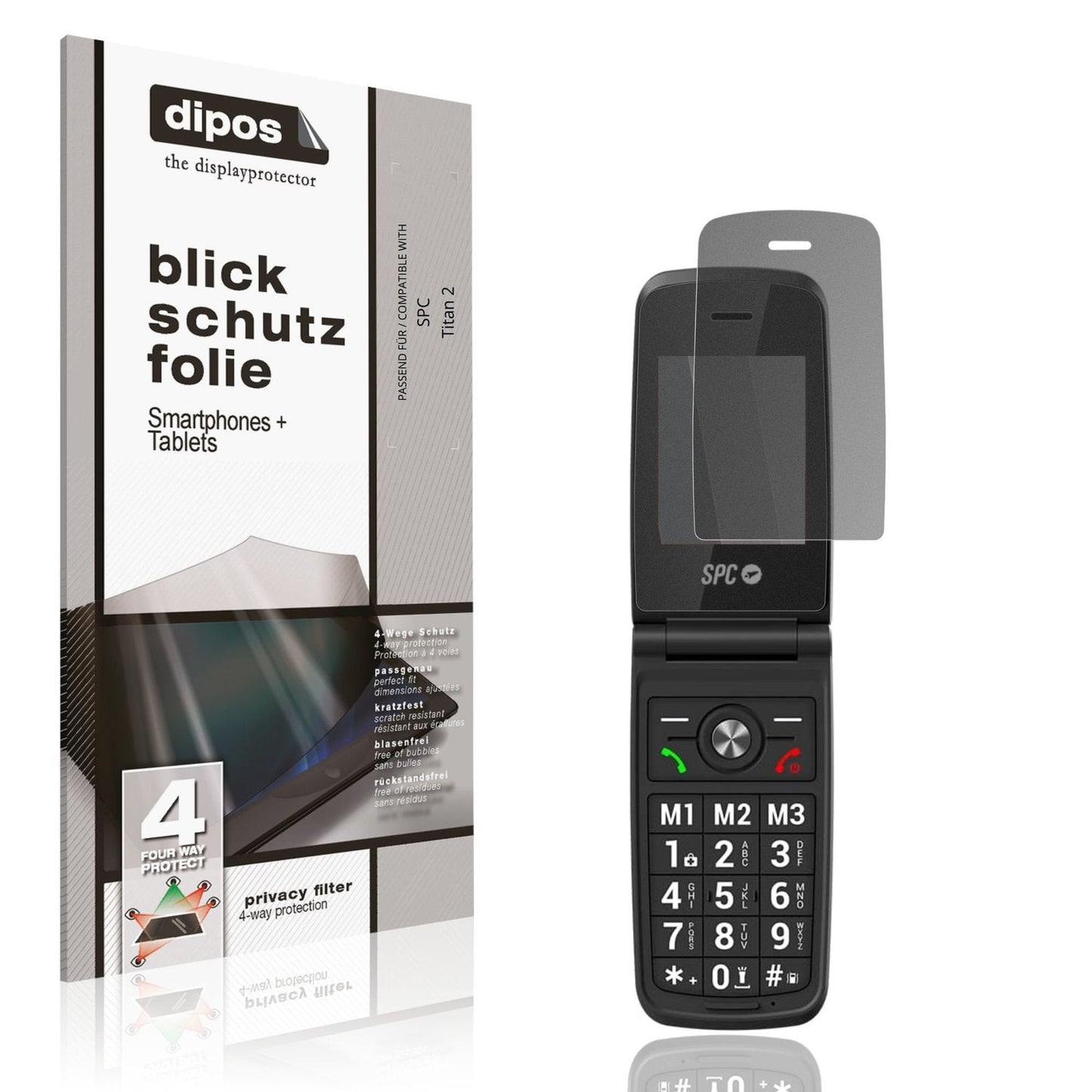 Blickschutzfolie von dipos passend für SPC Titan 2, präziser Zuschnitt und blasenfrei montiert