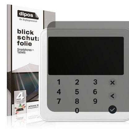 Blickschutzfolie von dipos passend für SumUp Solo Lite, präziser Zuschnitt und blasenfrei montiert