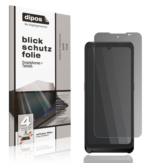 Blickschutzfolie von dipos passend für Sunmi P3 Air, präziser Zuschnitt und blasenfrei montiert