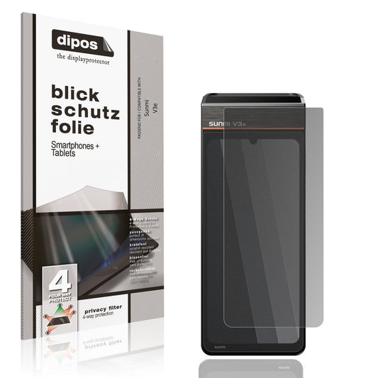 Blickschutzfolie von dipos passend für Sunmi V3e, präziser Zuschnitt und blasenfrei montiert