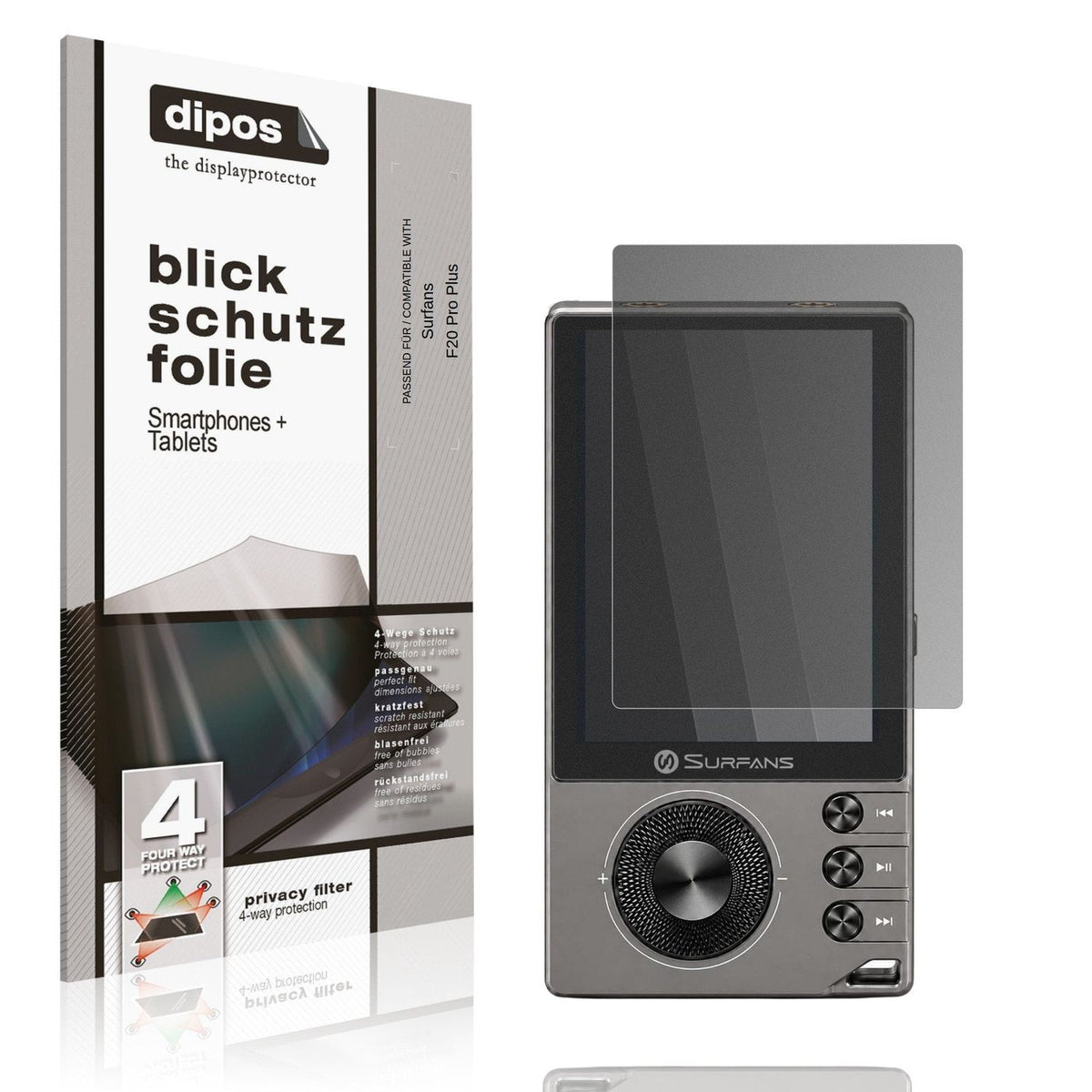 Displayschutz mit Blickschutzfilter-Effekt zur Unterstützung beim Schutz sensibler Daten
