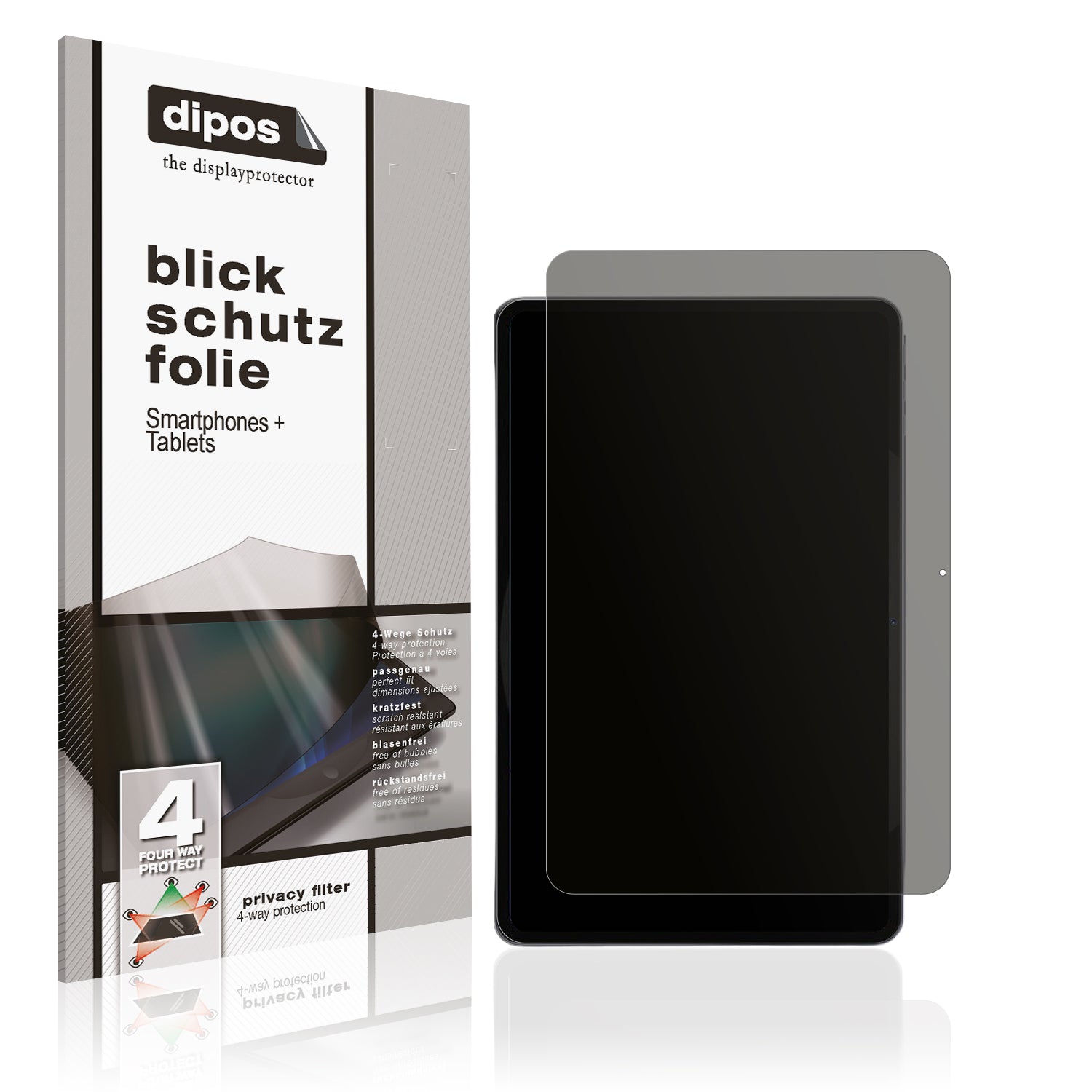 Blickschutzfolie von dipos passend für Svitoo P108 12 Zoll, präziser Zuschnitt und blasenfrei montiert