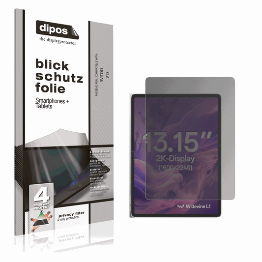 Blickschutzfolie von dipos passend für SVITOO V13, präziser Zuschnitt und blasenfrei montiert