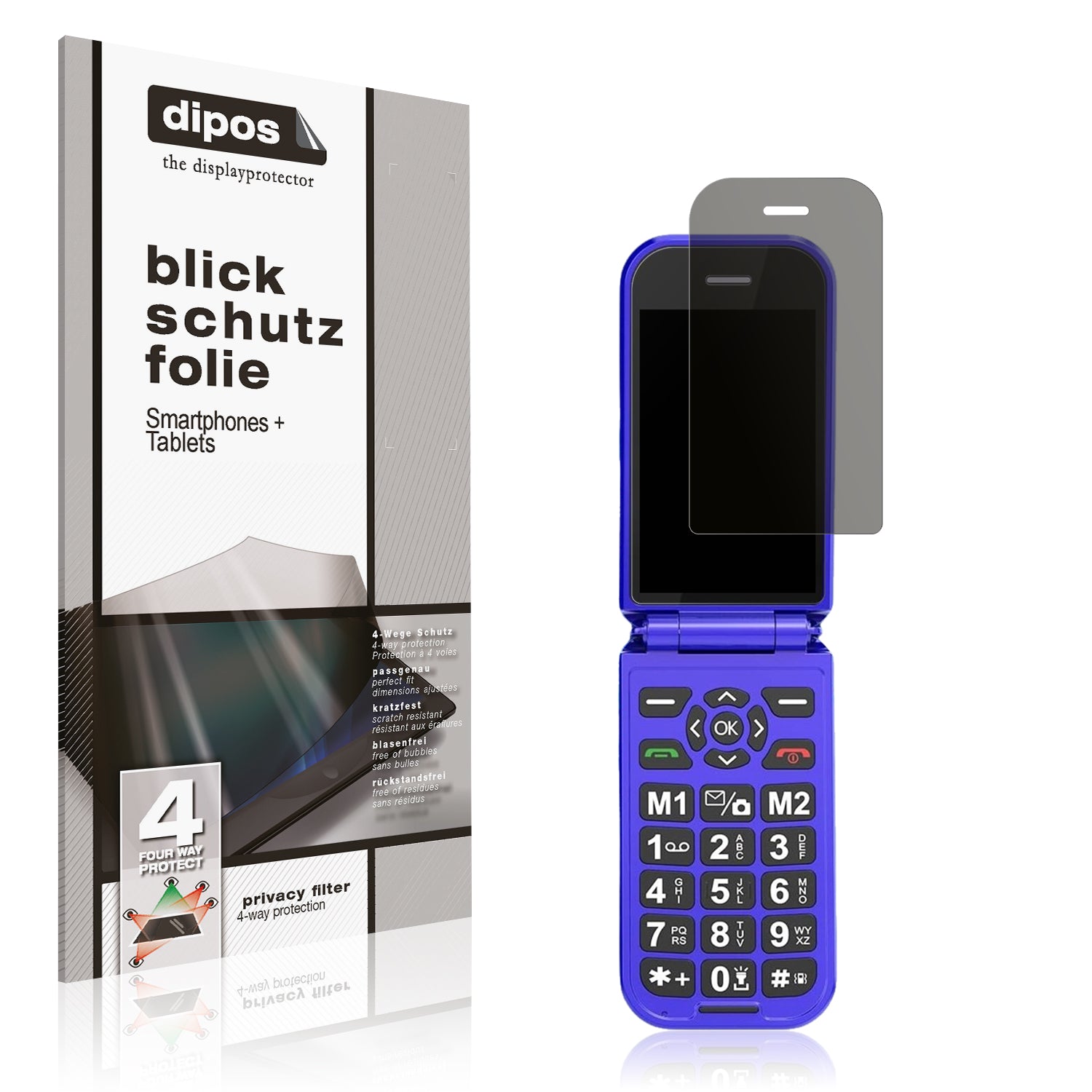 Blickschutzfolie von dipos passend für Sweetlink F4 Plus, präziser Zuschnitt und blasenfrei montiert
