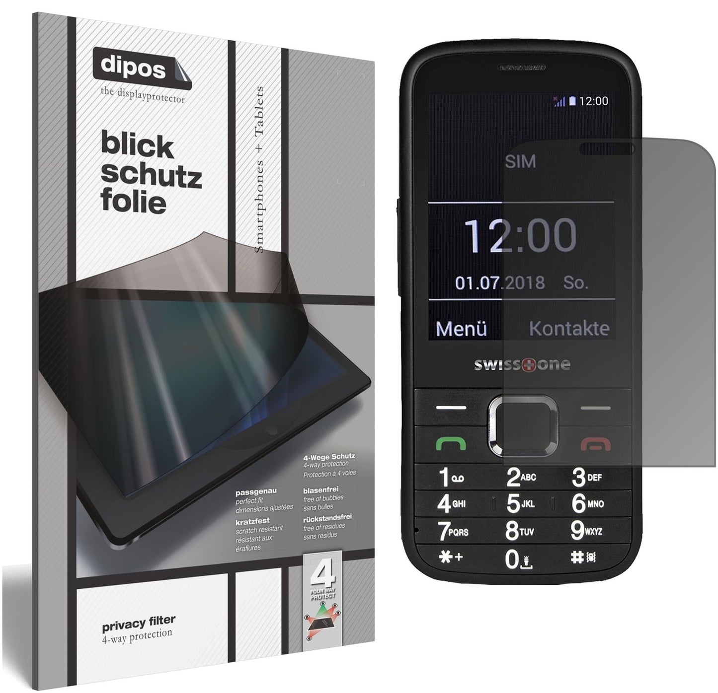 Blickschutzfolie von dipos passend für Swisstone BBM 570, präziser Zuschnitt und blasenfrei montiert