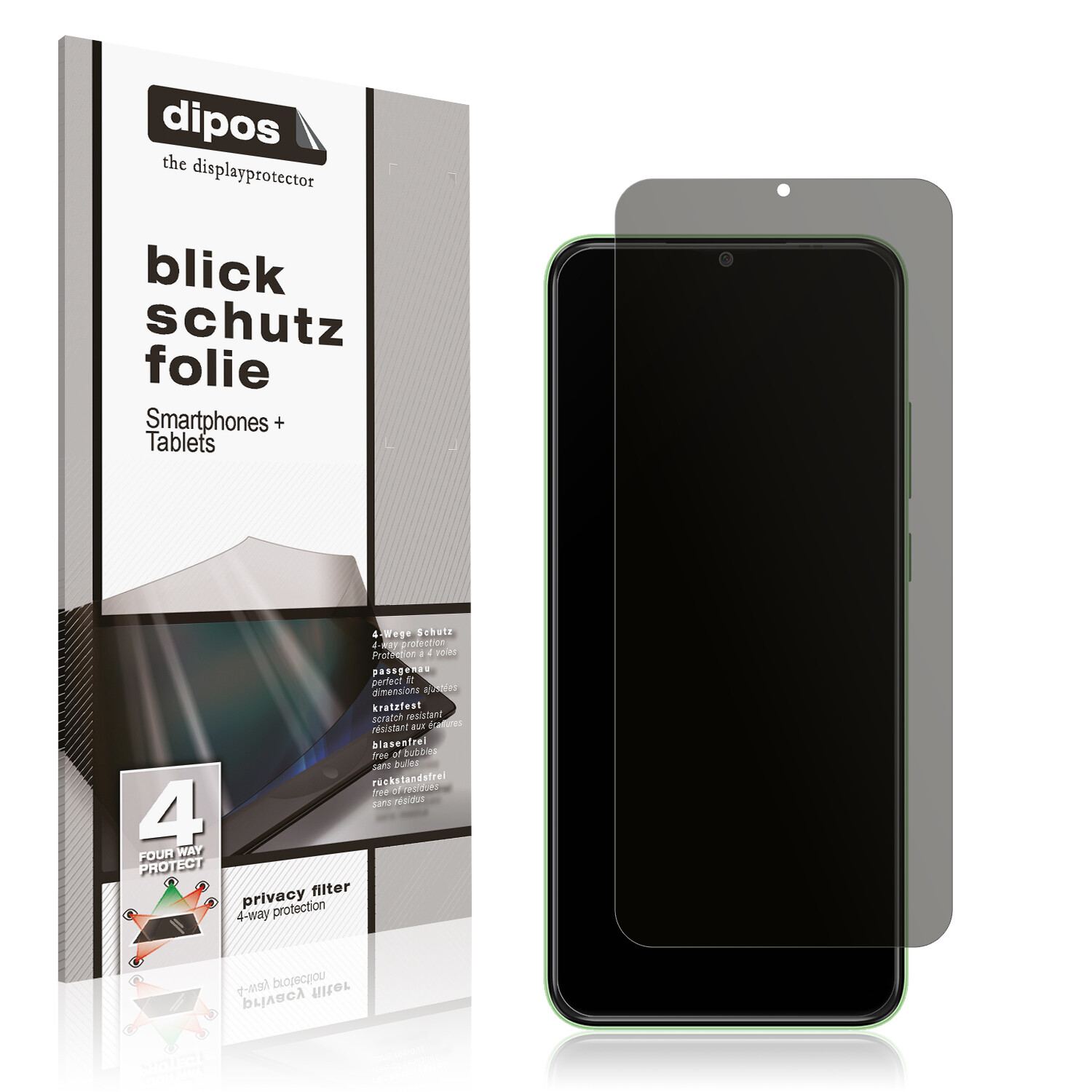 Blickschutzfolie von dipos passend für Symphony Z55, präziser Zuschnitt und blasenfrei montiert