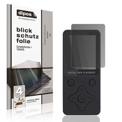 Blickschutzfolie von dipos passend für Synclum W2, präziser Zuschnitt und blasenfrei montiert