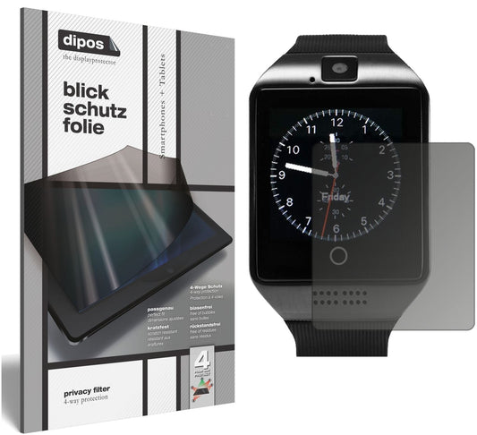 Blickschutzfolie von dipos passend für Tagobee TB02 Smartwatch, präziser Zuschnitt und blasenfrei montiert