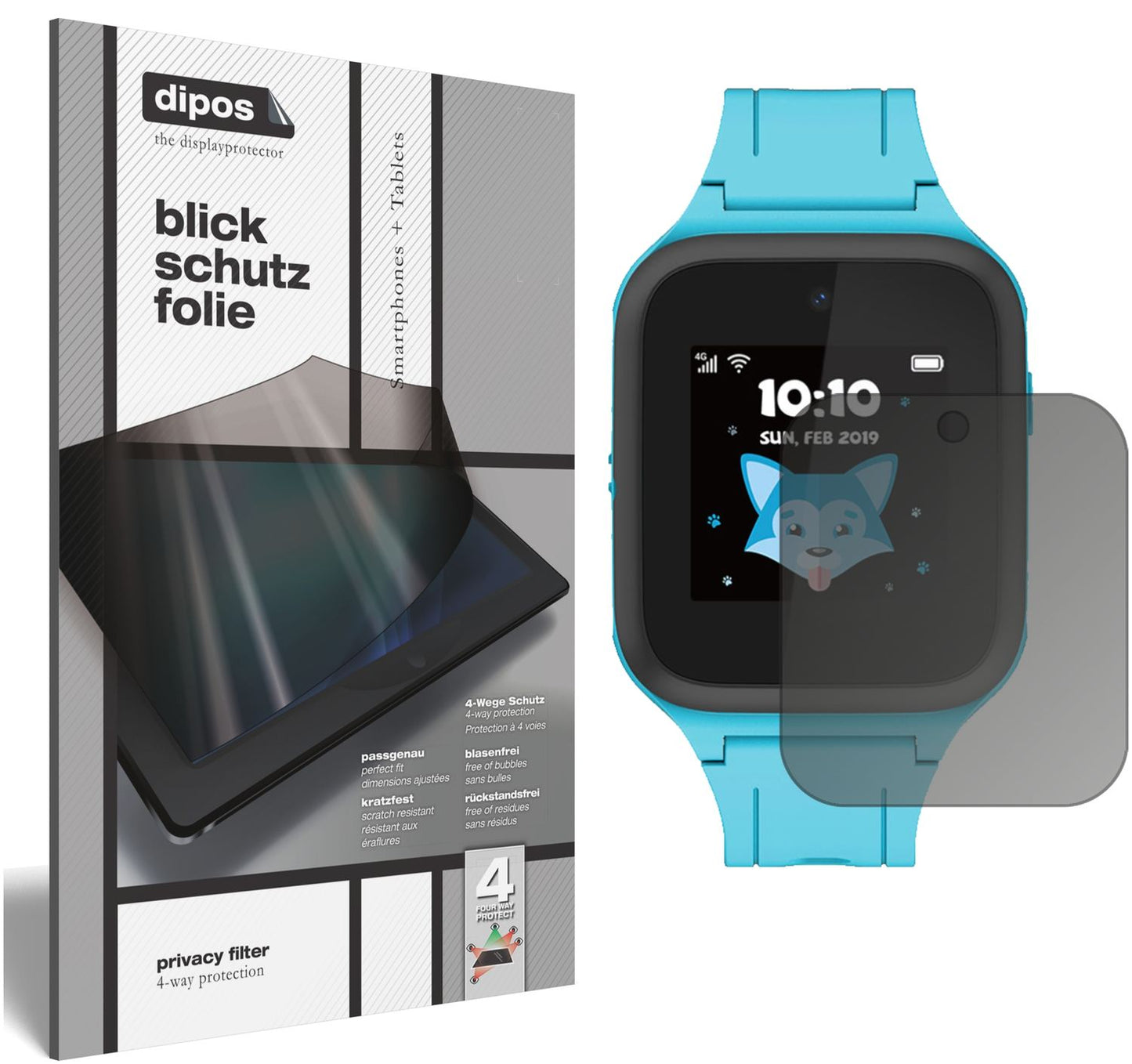 Blickschutzfolie von dipos passend für TCL Movetime MT43K, präziser Zuschnitt und blasenfrei montiert