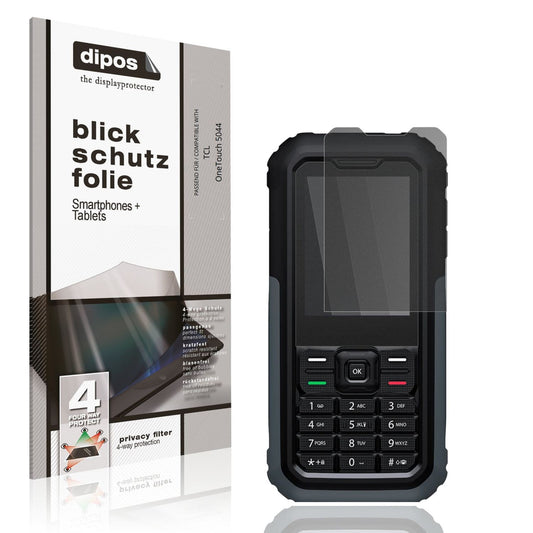 Blickschutzfolie von dipos passend für TCL OneTouch 5044, präziser Zuschnitt und blasenfrei montiert