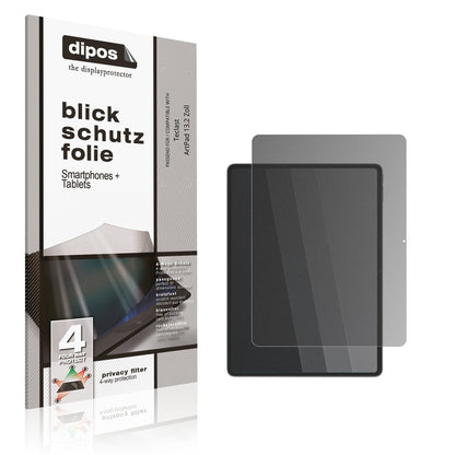 Blickschutzfolie von dipos passend für Teclast ArtPad 13.2 Zoll, präziser Zuschnitt und blasenfrei montiert