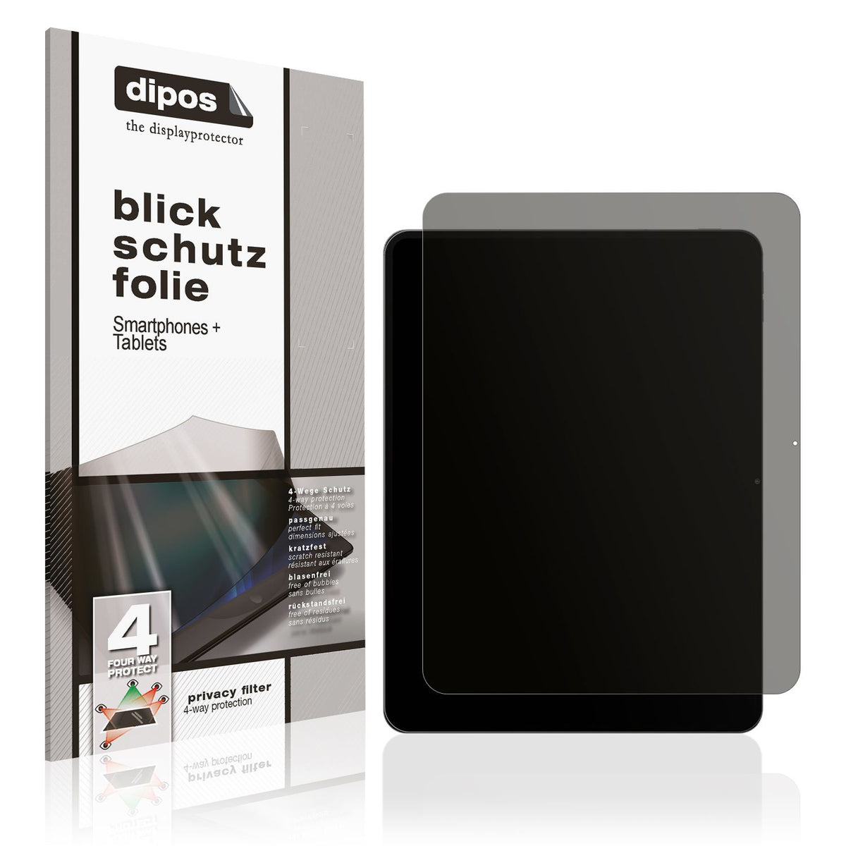 Blickschutzfolie von dipos passend für Teclast Artpad Pro 12.7 Zoll, präziser Zuschnitt und blasenfrei montiert