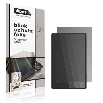 Blickschutzfolie von dipos passend für Teclast H110G, präziser Zuschnitt und blasenfrei montiert