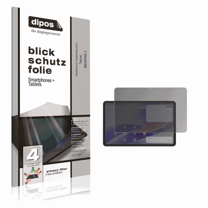 Blickschutzfolie von dipos passend für Tecno MEGAPAD 2, präziser Zuschnitt und blasenfrei montiert
